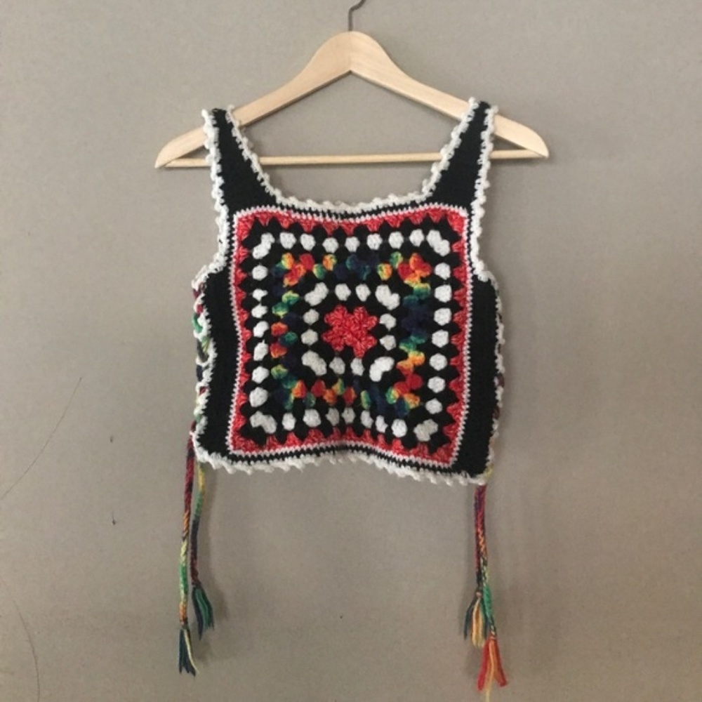 Vintage Homemade Rainbow Crop Top